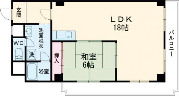 マンションジュエル(1LDK/2階)の間取り写真
