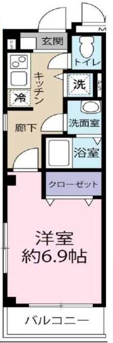 サンリット丸山(1K/2階)の間取り写真