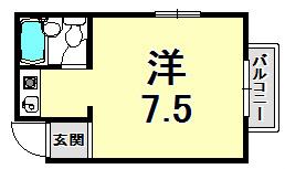 ダイドーメゾン西宮北口(ワンルーム/4階)の間取り写真