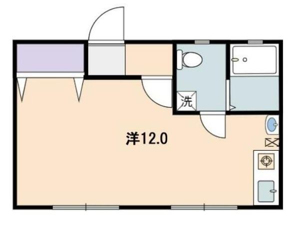 ドーム多摩 M棟(ワンルーム/1階)の間取り写真