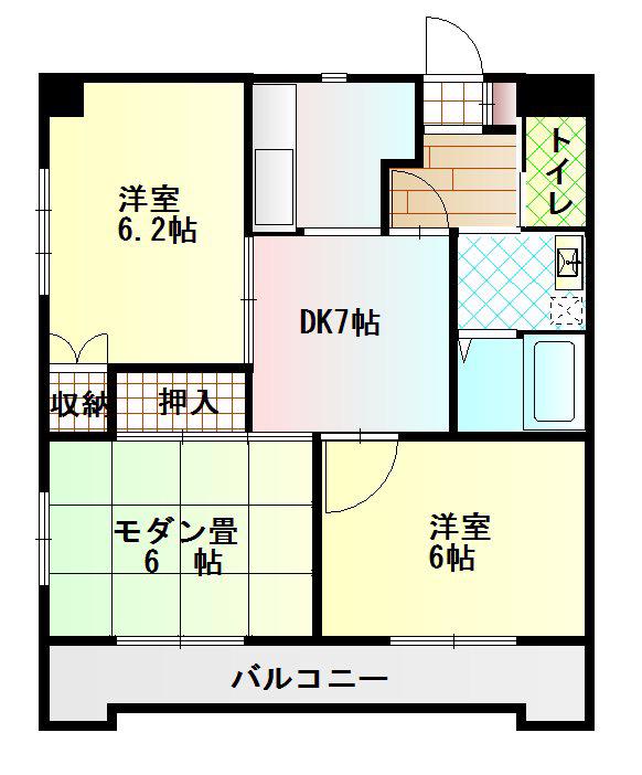 TOPS(3DK/3階)の間取り写真