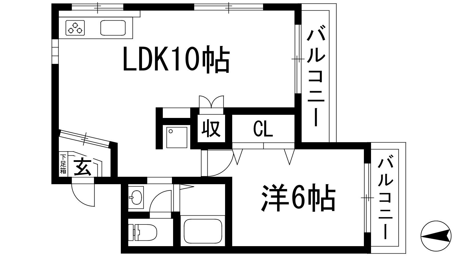 ハイム門戸(1LDK/2階)の間取り写真