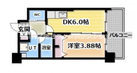 プレジオ関目(1DK/9階)の間取り写真