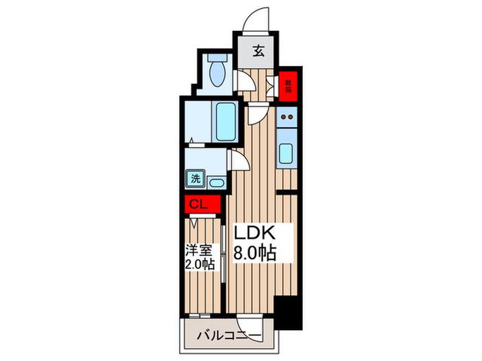 オーパスホームズ南行徳(1LDK/4階)の間取り写真
