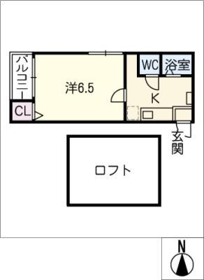 セジュール中村(1K/2階)の間取り写真