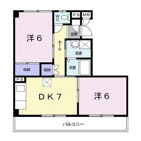 アステ-ル宮前(2DK/3階)の間取り写真