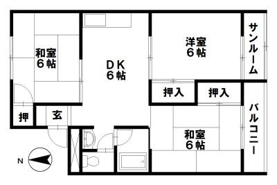 メゾン617(3DK/1階)の間取り写真