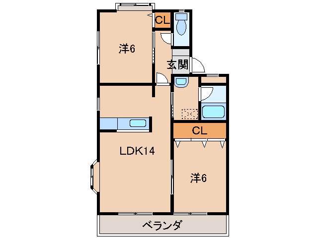 プチマンションまつえ(2LDK/2階)の間取り写真