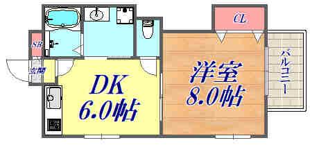 エクセレンテワコー(1DK/2階)の間取り写真
