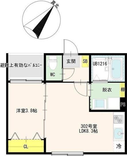 杜ノ川テラス(1LDK/3階)の間取り写真