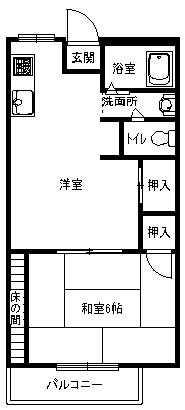 アーバンハイツ(1LDK/2階)の間取り写真