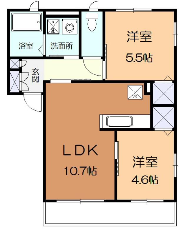 レジデンス・ハラⅢ(2LDK/1階)の間取り写真