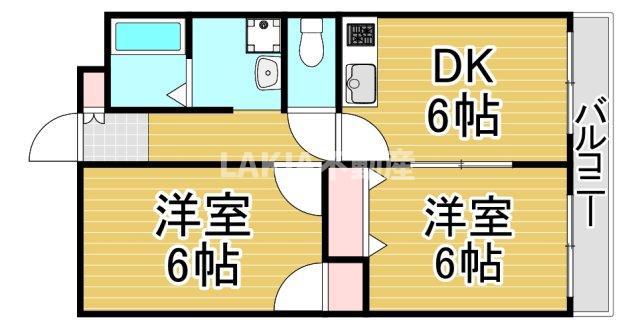泰平第一ビル(2DK/3階)の間取り写真