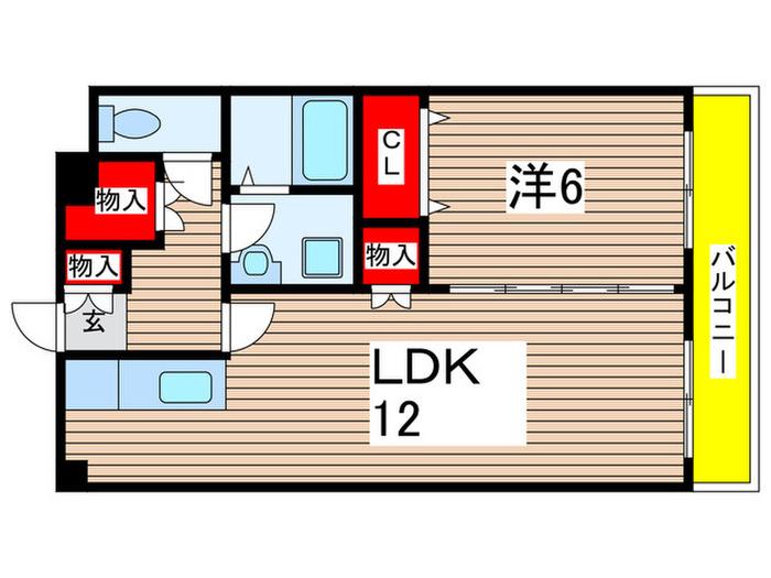 リバーエイト南分(1LDK/4階)の間取り写真