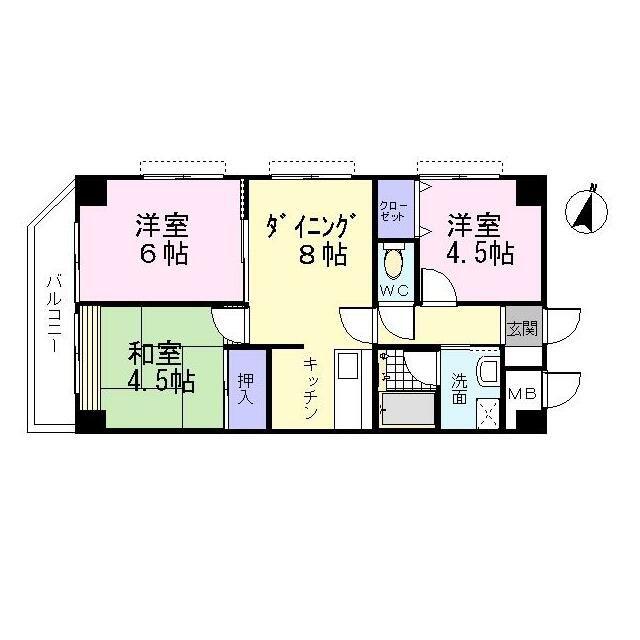 ツカサビル(3DK/3階)の間取り写真