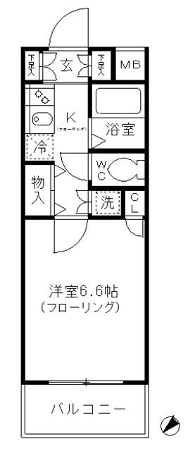 スカイコート日本橋浜町第3(1K/9階)の間取り写真