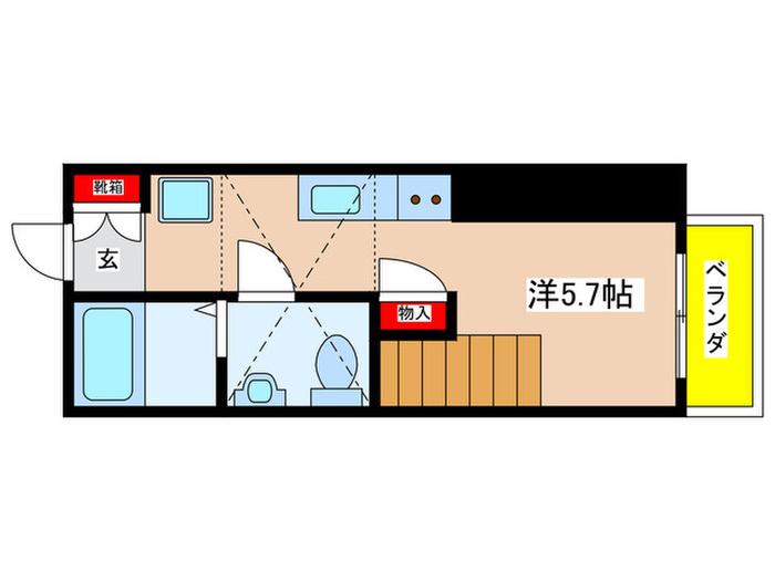 CIELO日吉本町(ワンルーム/2階)の間取り写真