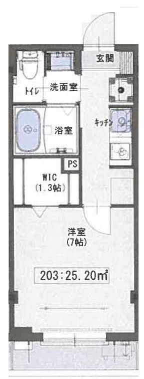 ウィステリア藤原(1K/1階)の間取り写真