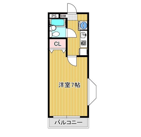フロム24(1K/3階)の間取り写真