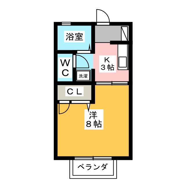 フレグランス神立(1K/2階)の間取り写真