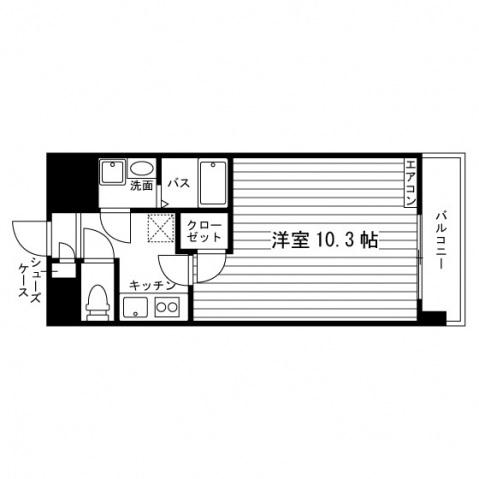 ネスト一乗寺(1K/2階)の間取り写真