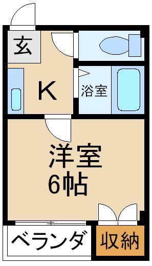 プチシャトー末広(1K/3階)の間取り写真