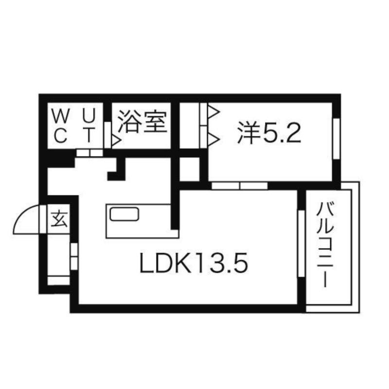 ポラリス美園(1LDK/4階)の間取り写真