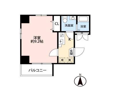 ヒルズ八尾本町(1K/8階)の間取り写真