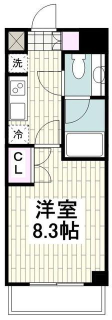 ウィステリア湘南台(1K/2階)の間取り写真