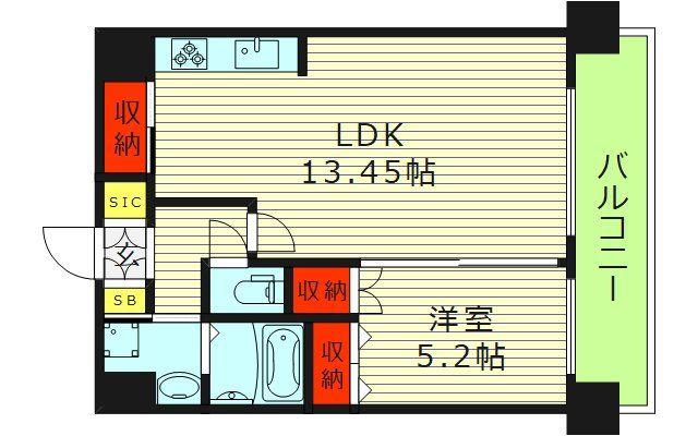 CHEZ・MOI・YOKOZUTSUMI IV(1LDK/5階)の間取り写真