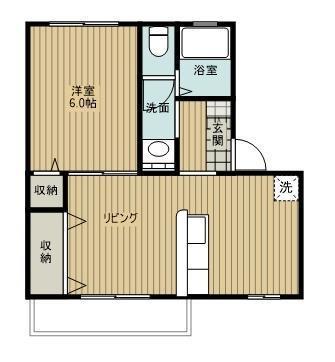 第一山野マンション(1LDK/2階)の間取り写真