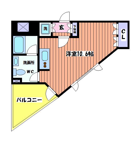 RODIA立川(ワンルーム/4階)の間取り写真