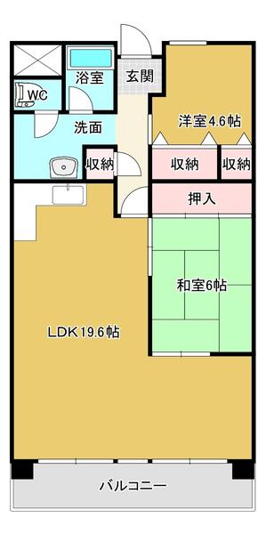 アンファミーユ・西小路(2LDK/2階)の間取り写真