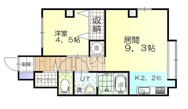 JR宗谷本線 旭川四条駅 徒歩6分 5階建 築19年(1LDK/4階)の間取り写真