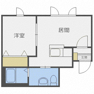 ミュンヘン大橋壱番館(1DK/3階)の間取り写真