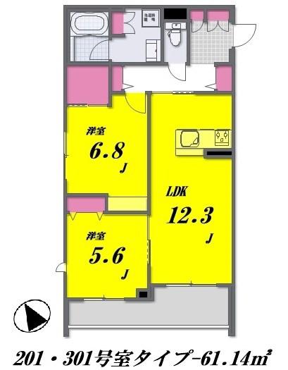 KEIS HOUSEケイズ ハウス(2LDK/2階)の間取り写真