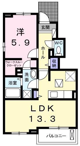 グランハピネス III(1LDK/1階)の間取り写真