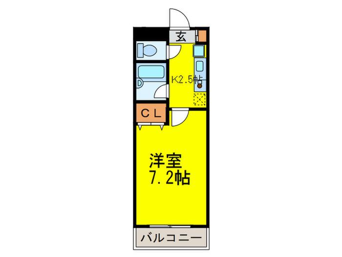 グレーコート大橋(1K/5階)の間取り写真