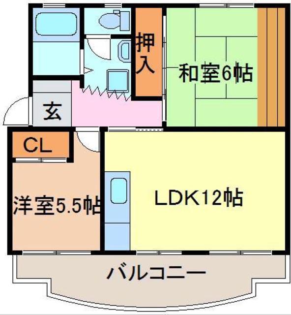 コーポ遠藤A・B(2LDK/1階)の間取り写真