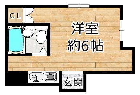 大和コーポ姫里(ワンルーム/5階)の間取り写真