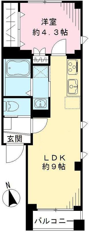 ヴェラルーチェ(1LDK/4階)の間取り写真