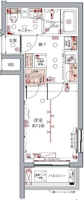 クレヴィスタ板橋志村(1K/2階)の間取り写真
