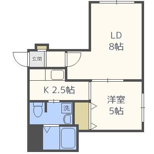パールハイム桑園(1LDK/1階)の間取り写真
