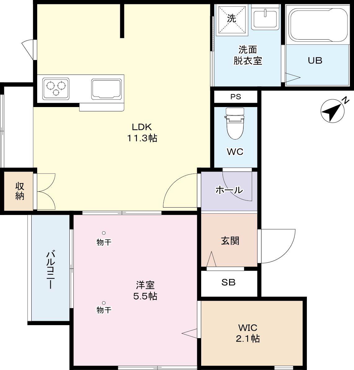 RIKEENO SHIBUYA HONMACHI(1LDK/2階)の間取り写真