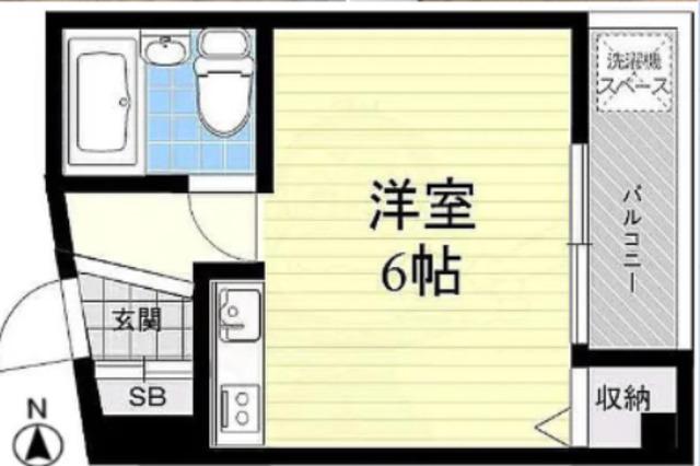 ハイム加藤(ワンルーム/2階)の間取り写真