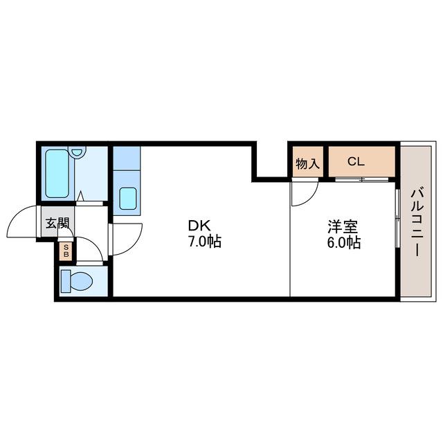 ノールアベニュー14(1DK/4階)の間取り写真