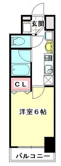 スパシエルクス大宮(1K/2階)の間取り写真