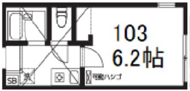 ラフィネ弘明寺(1K/1階)の間取り写真
