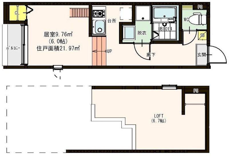 LA GRAND MAISON(1K/1階)の間取り写真