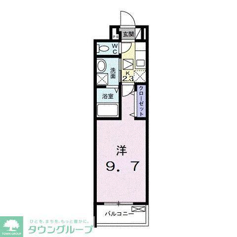 JR横浜線 古淵駅 徒歩8分 3階建 築4年(1K/1階)の間取り写真